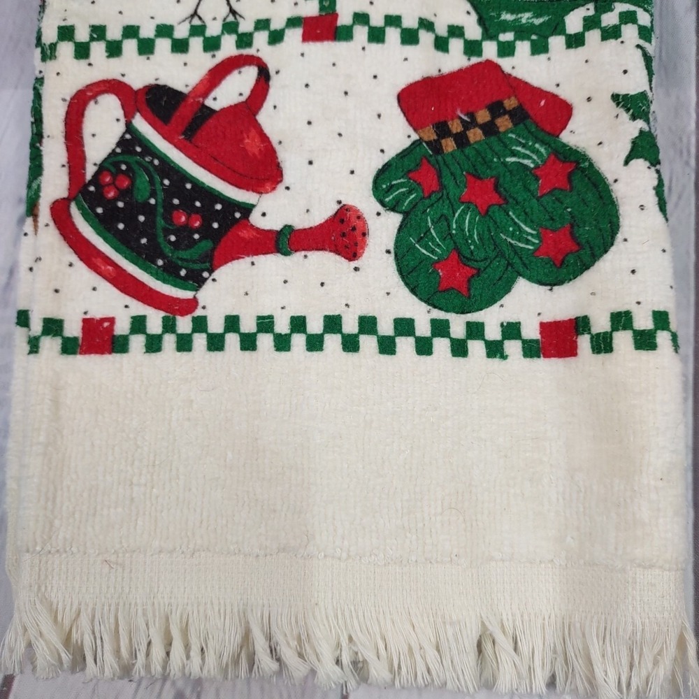 Christmas Kitchen Hand Towel and Potholder Red Green White by B&D - Picture 3 of 5